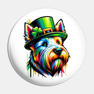 Scottish Terrier Enjoys Saint Patrick's Day Festivities Pin