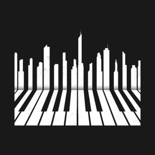 Piano and night city T-Shirt