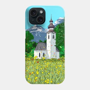 Gnadenwald Innsbruck Austria Landscape Illustration Phone Case