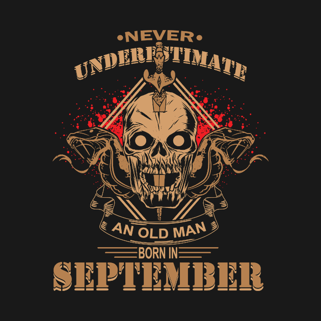 Old Man Birth Month September Gifts Men Biker Gentlemen by HBfunshirts