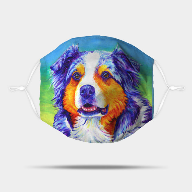 Blue Merle Aussie Dog Australian Shepherd Mask Teepublic