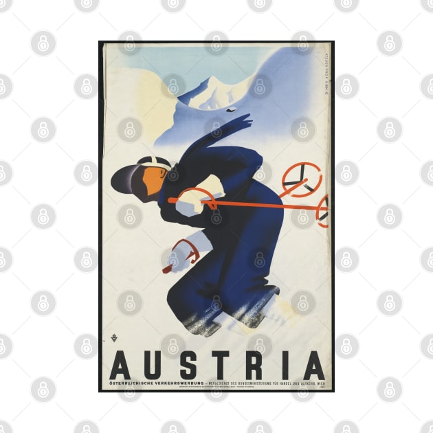 Austria Vintage Ski Poster by OddPop