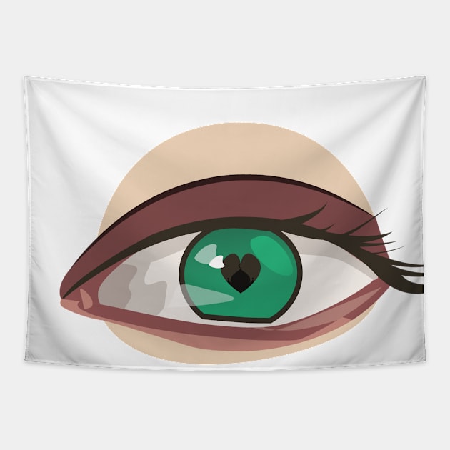 realistic eye heart pupil Tapestry by zaiynabhw