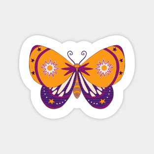 Colorful Moth with Stars Magnet