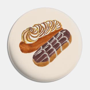 Watercolour eclairs design Pin