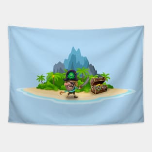 Pirate on a desert island Tapestry