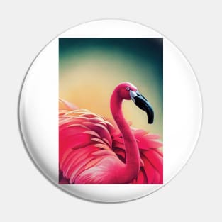 Feathered Fluffy Flamingo Pin