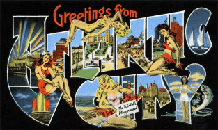 Greetings from Atlantic City, NJ - Vintage Large Letter Postcard Magnet