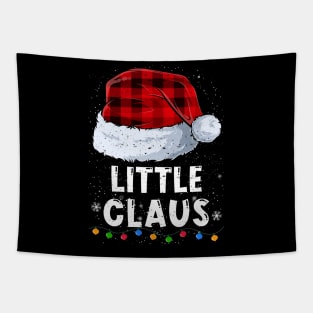 Little Claus Red Plaid Christmas Santa Family Matching Pajama Tapestry
