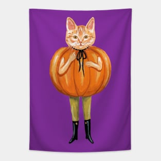 Pumpkin cat Tapestry