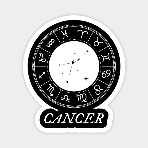 Cancer Zodiac Sign Design With Constellation Magnet by My Zodiac Apparel