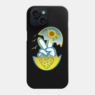 Peace Love Freedom Easter Egg Sunflower Peace Hand Sign Phone Case