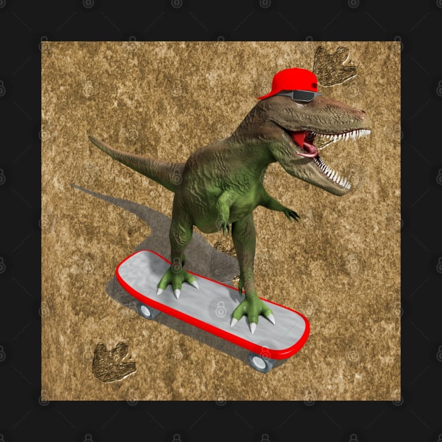 Skateboarding T-Rex by Packrat