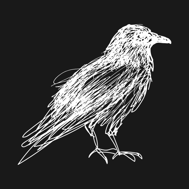 Crow (white) by extrahotchaos