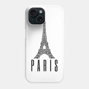 Paris France Eiffel Tower Art Design Black Phone Case