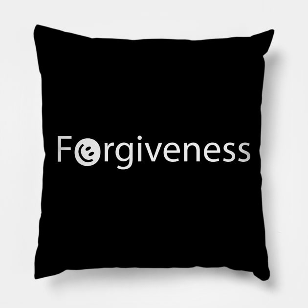 Forgiveness artistic text design Pillow by BL4CK&WH1TE 