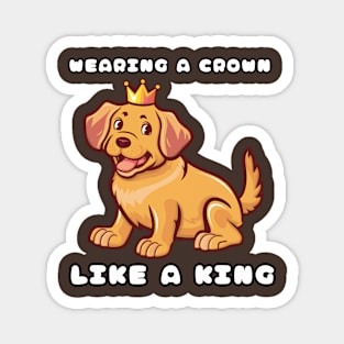 Cute Labrador Wearing a Crown Like a King Magnet