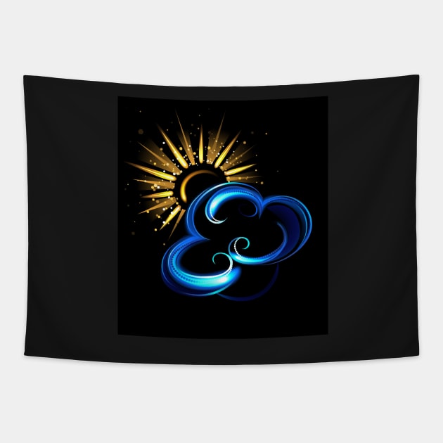 Glowing sun and cloud Tapestry by Blackmoon9