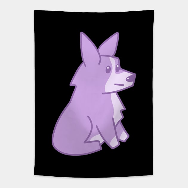 Funny Purple Corgi Tapestry by KelseyLovelle