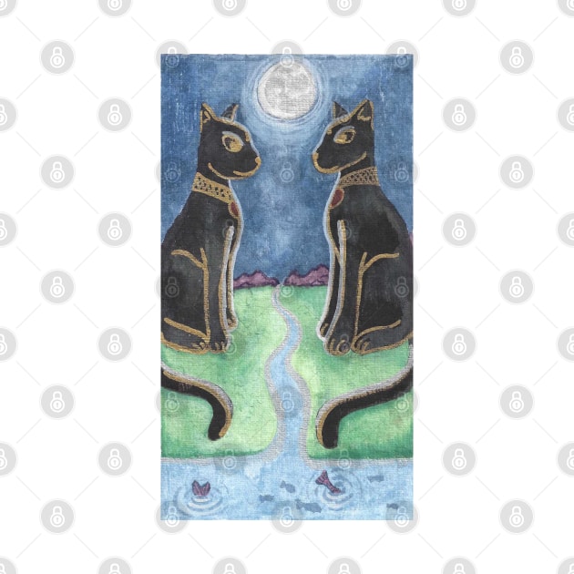 The Moon Tarot Watercolor by ArtistTanzenLilly