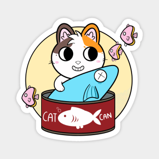 Cute Cat in a can Magnet