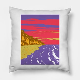 El Capitan State Beach on Gaviota Coast in Santa Barbara California WPA Poster Art Pillow