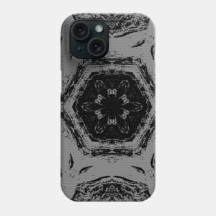 Black and White Contemporary Snowflake Mosaic Pattern Phone Case