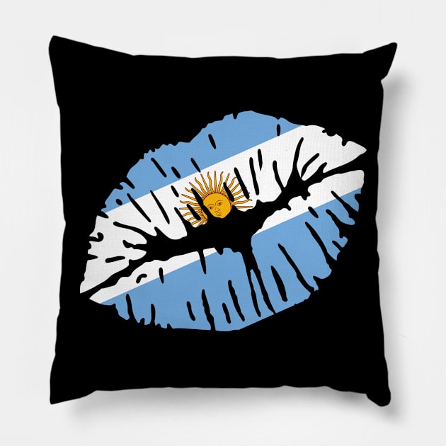 Argentina flag kiss Pillow by Designzz