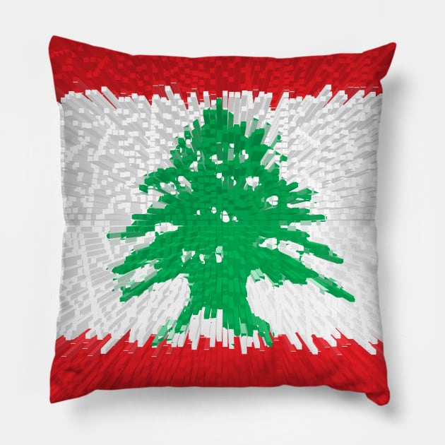 Extruded flag of Lebanon Pillow by DrPen