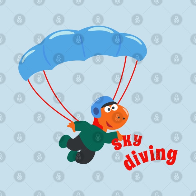 Vector illustration of a cute skydiver. by KIDS APPAREL