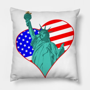 Statue of Liberty in the heart Pillow