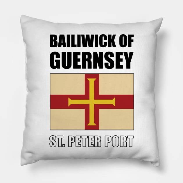 Flag of Bailiwick of Guernsey Pillow by KewaleeTee