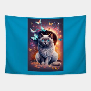 Cats And Butterflies In Space Tapestry