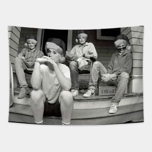 Golden Girls Christmas Black And White Tapestry