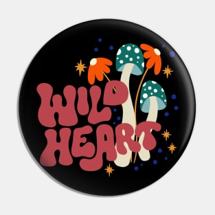 Wild Heart Retro 70s Doodle Pin