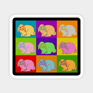 Lop Rabbit Popart French Holland Mini Rabbits Andy Warhol Inspired Bright Cute Bunny Bunnies Magnet