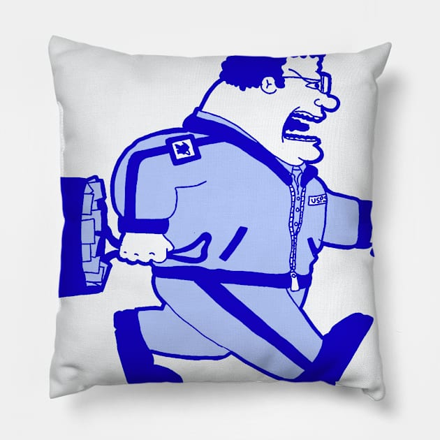 Blue Newman Pillow by BradyRain