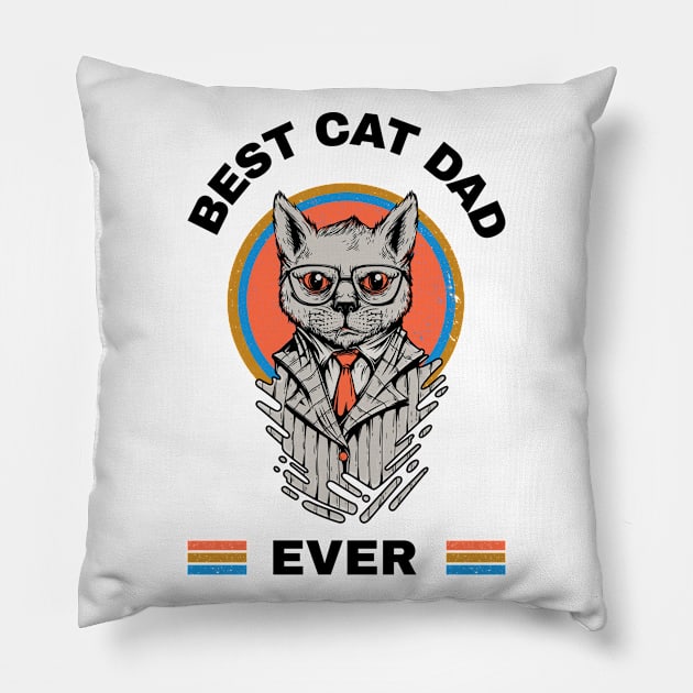 Best Cat Dad Ever Pillow by MONMON-75