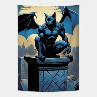 Black Cat Bat Superhero Tapestry