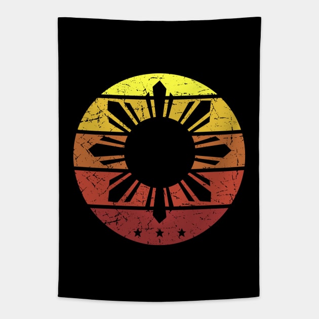 Philippines Three Stars and a Sun (Vintage Sunset) Tapestry by Design_Lawrence