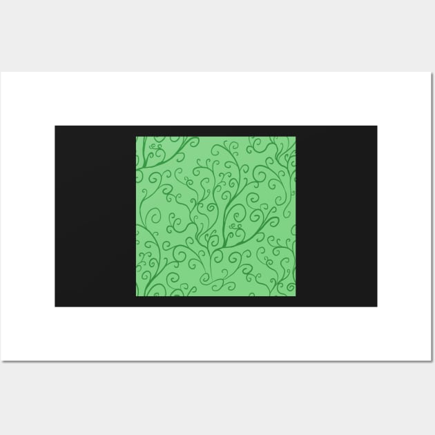 Green Vines Pattern - Green - Posters and Art Prints