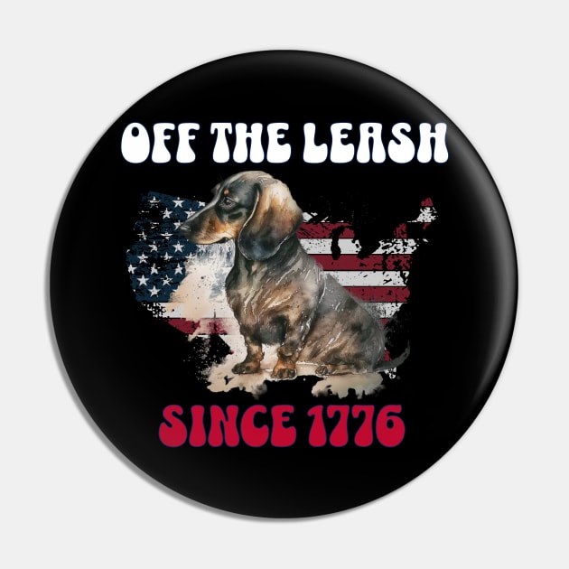 4th of July Independence Day Funny Design for Dog Lovers Pin by EndlessDoodles