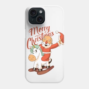 Cute Cartoon Santa Riding Unicorn Phone Case