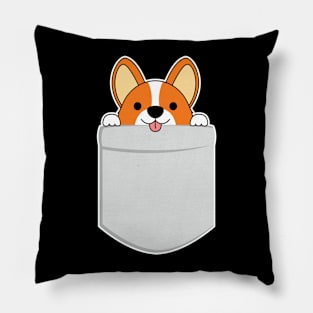 'Corgi Pocket Tee' Adorable Corgis Dog Pillow