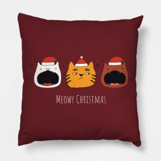 Meowy Christmas Pillow