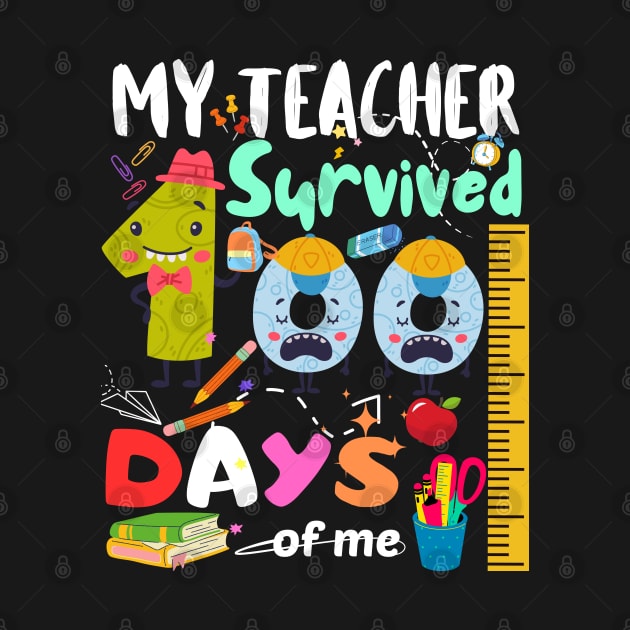 My teacher survived 100 days of me Funny school teacher kids by Radoxompany