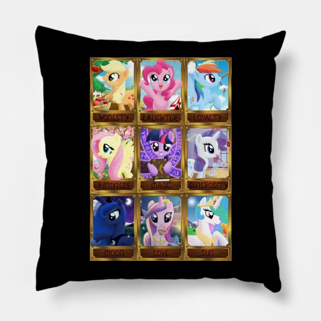 The Pony Elements - 80s toys Pillow by nimaru