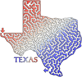 Texas State Outline Maze & Labyrinth Magnet