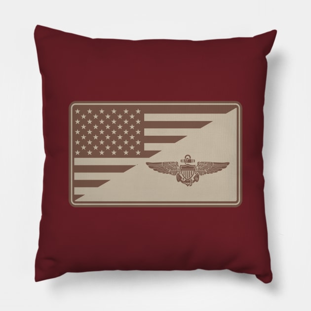 US Naval Aviator Pilot Wings Patch (subdued) Pillow by TCP