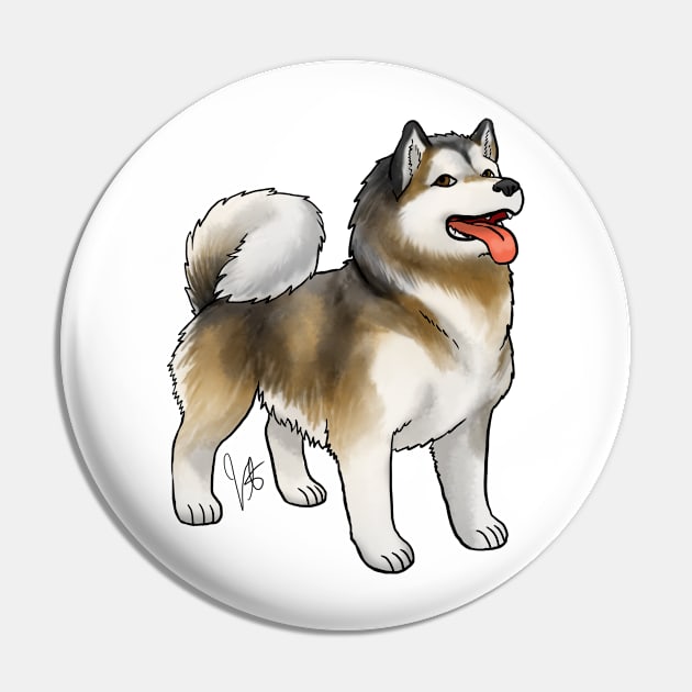 Dog - Alaskan Malamute - Sable Pin by Jen's Dogs Custom Gifts and Designs